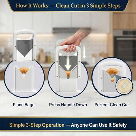 Concy Bagel Slicer dishwasher-safe parts simplify maintenance.