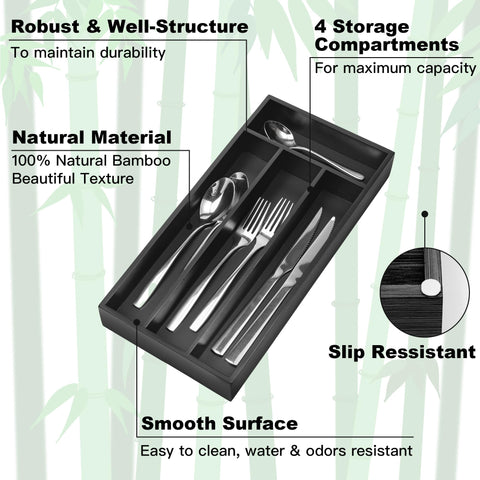 Conflech eco-friendly bamboo resists water and odors for lasting organization.