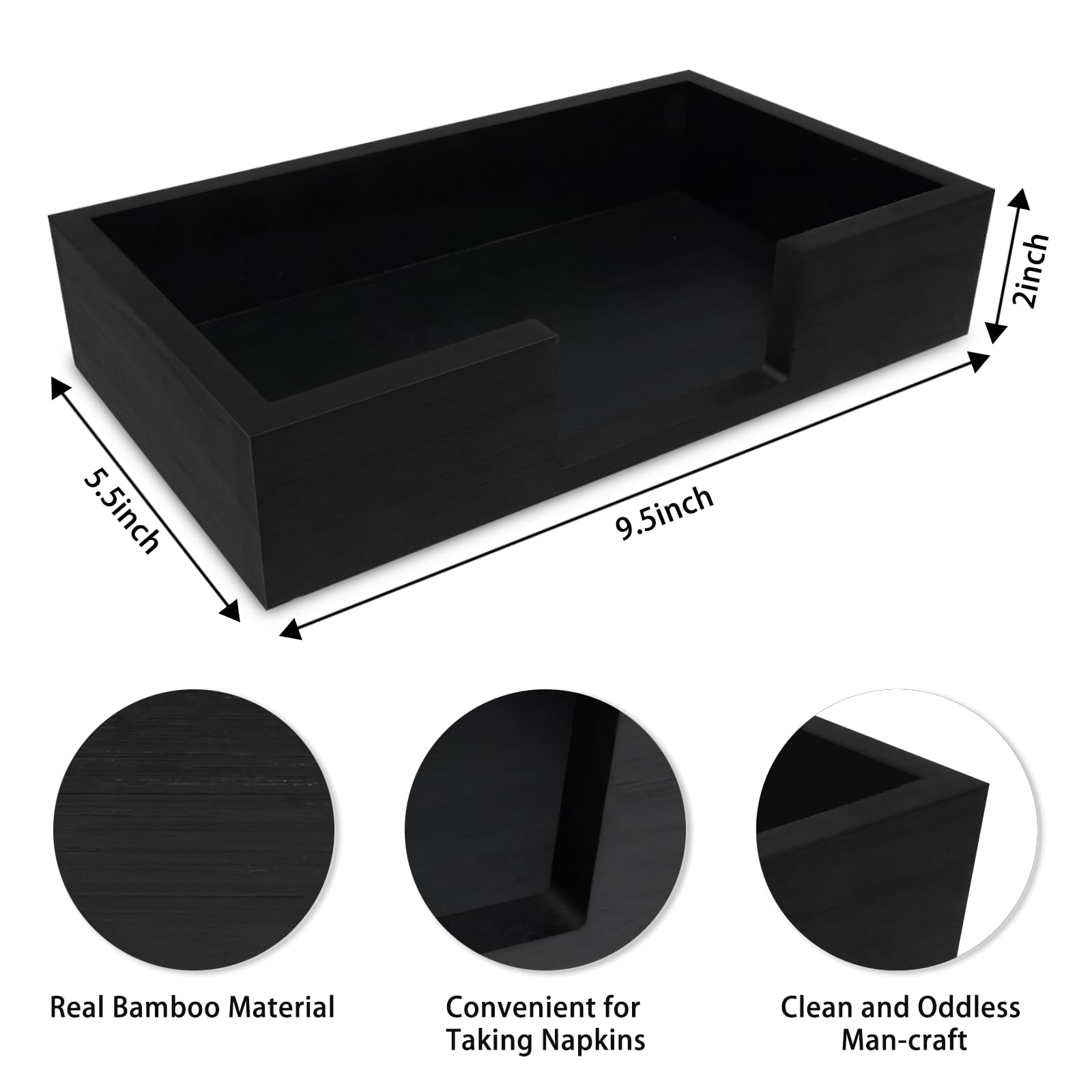 Conglow guest towel holder black side view emphasizes compact, elegant counter use