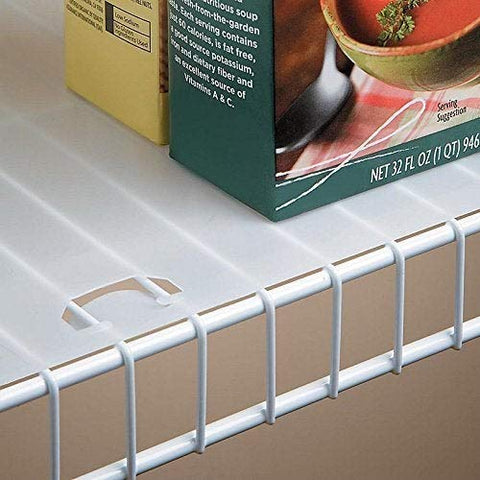 Close-up of Conimar shelf liner locking tabs shows a secure fit.