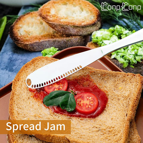 CONPCONP butter spreader with rounded edges for safe handling.
