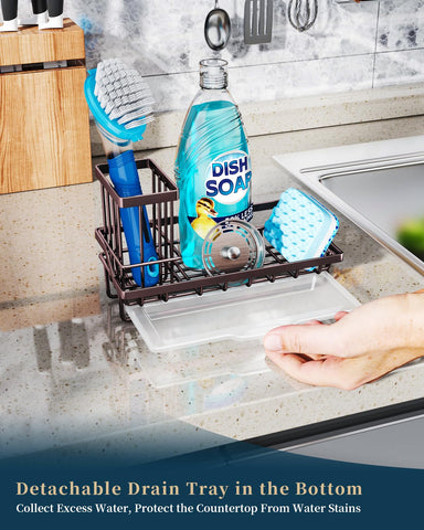 Consumest rustproof 304 stainless steel caddy with bronze finish
