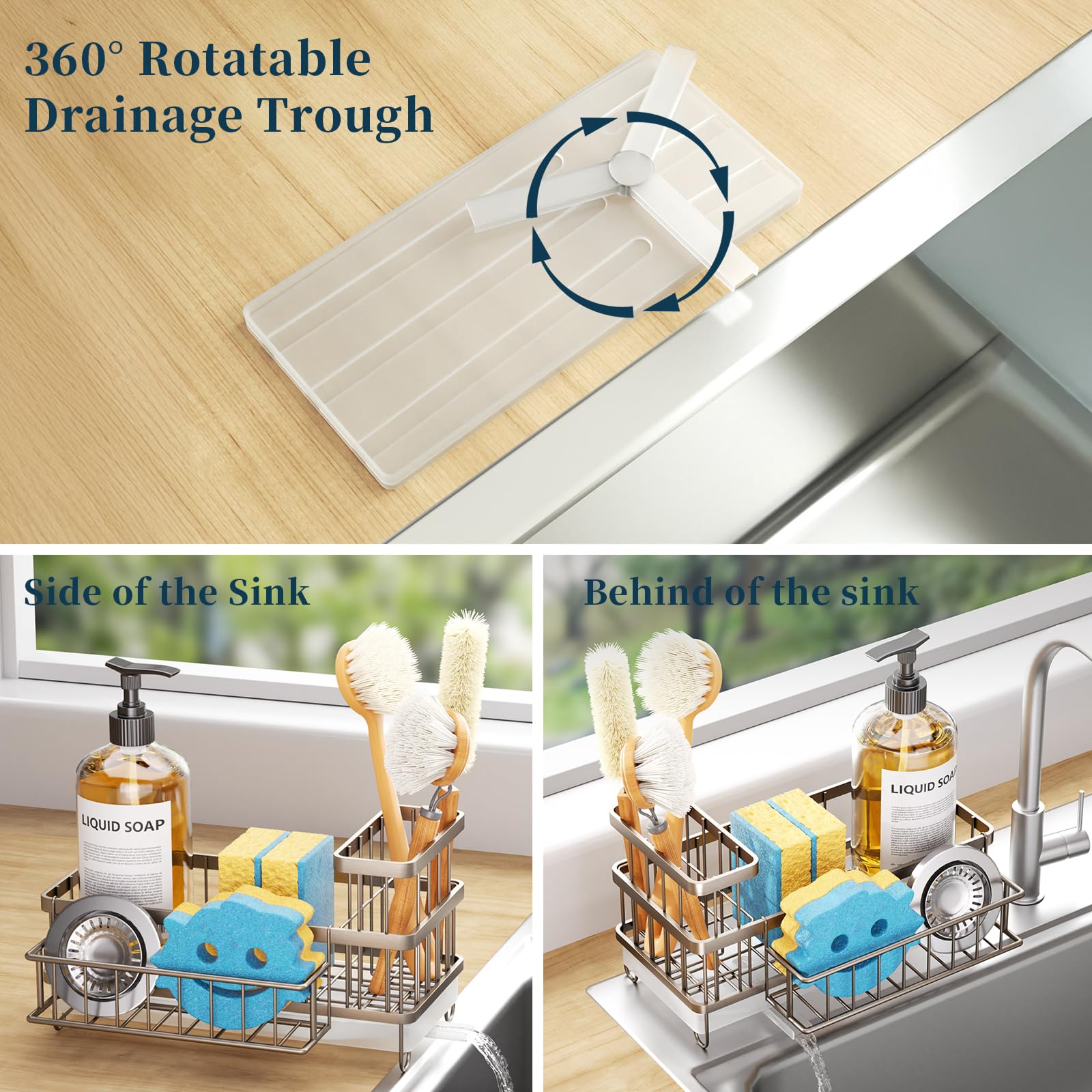 Consumest sink caddy with stainless-steel build offers durability and a sleek look.