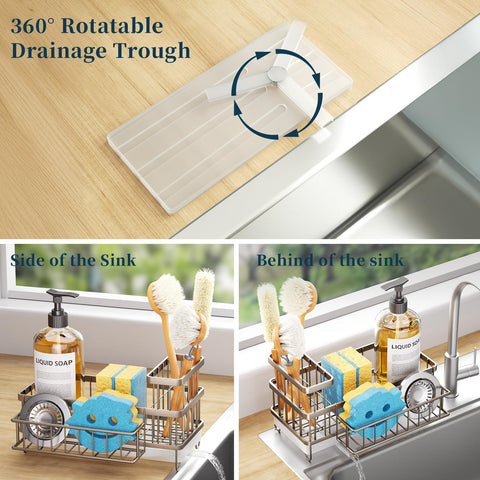 Consumest sink caddy with stainless-steel build offers durability and a sleek look.