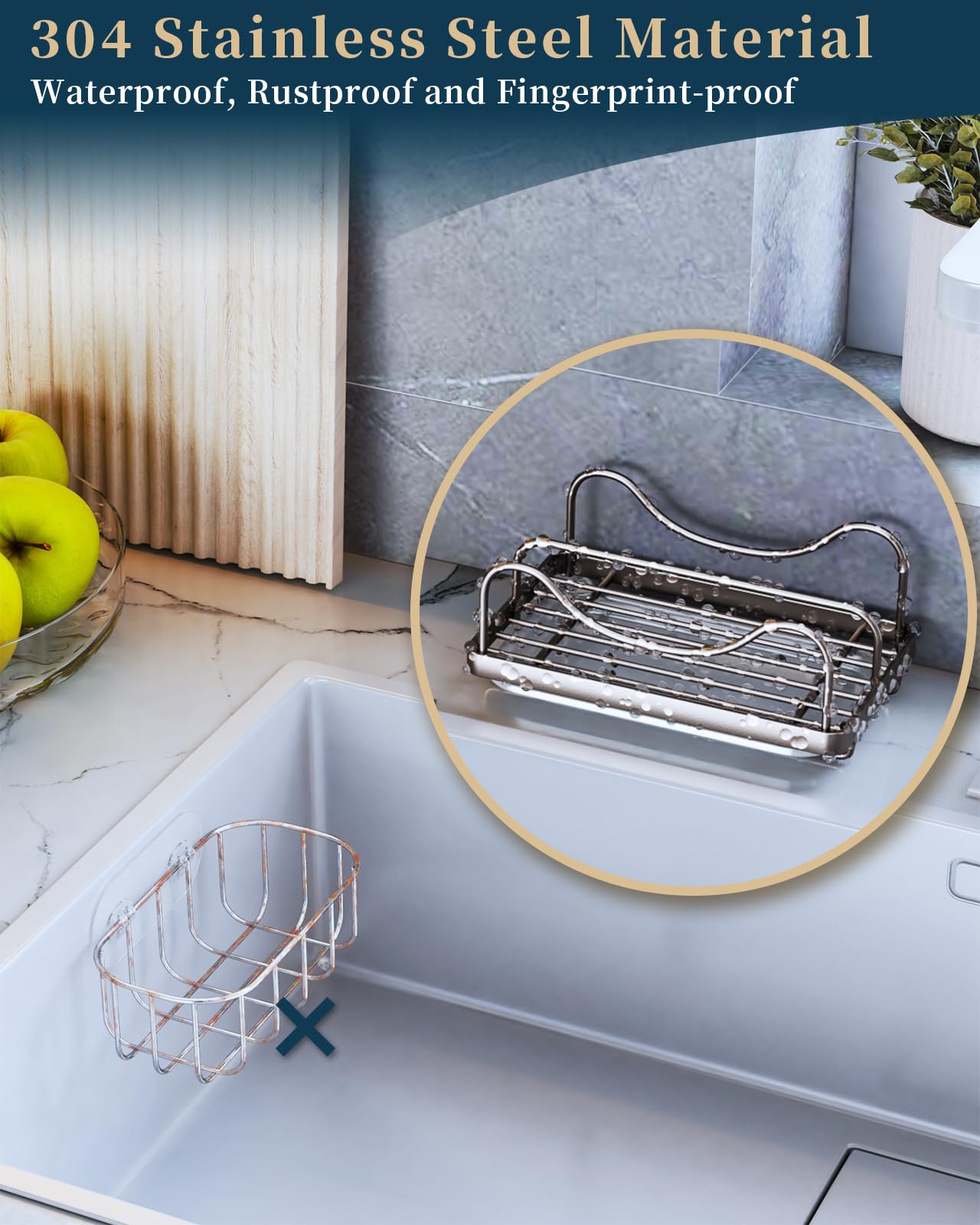 Consumest sponge holder with top stability improves kitchen organization