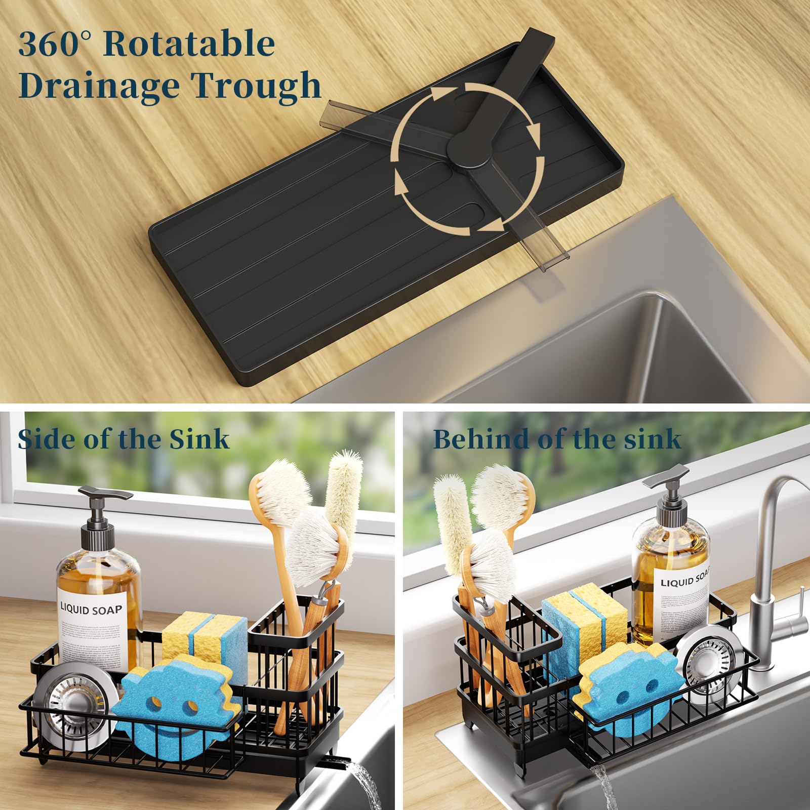 Consumest sponge holder detachable rack enables flexible storage and easy cleaning.