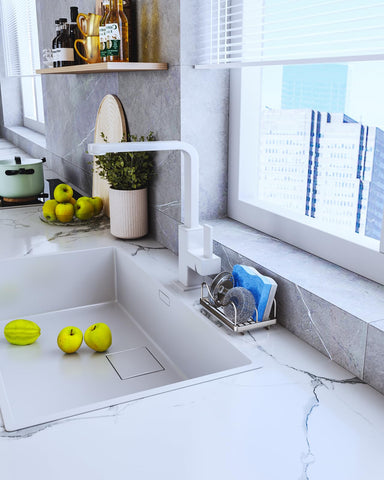 Consumest sponge holder for sink elevates drying airflow around sponges