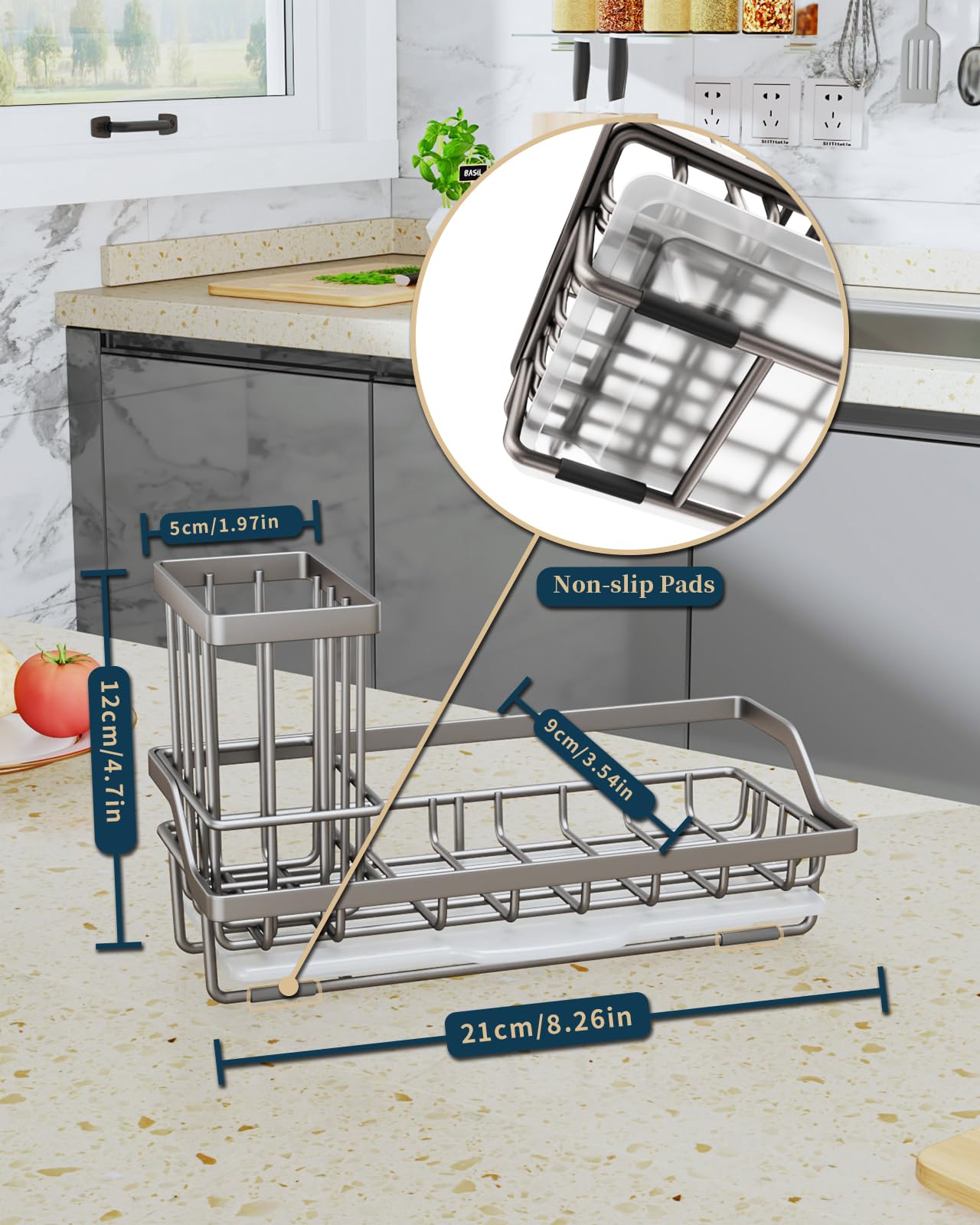 Consumest modern sand nickel finish complements any kitchen style.