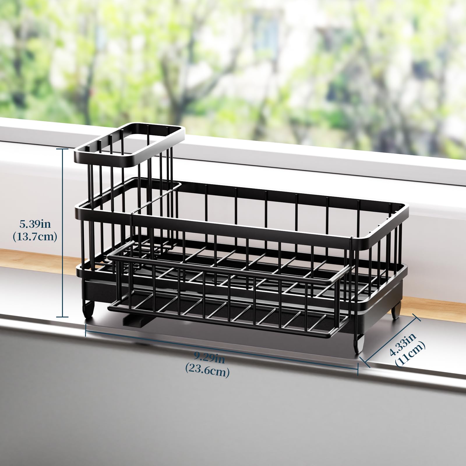 Consumest sponge holder open-base design promotes fast air drying of tools.