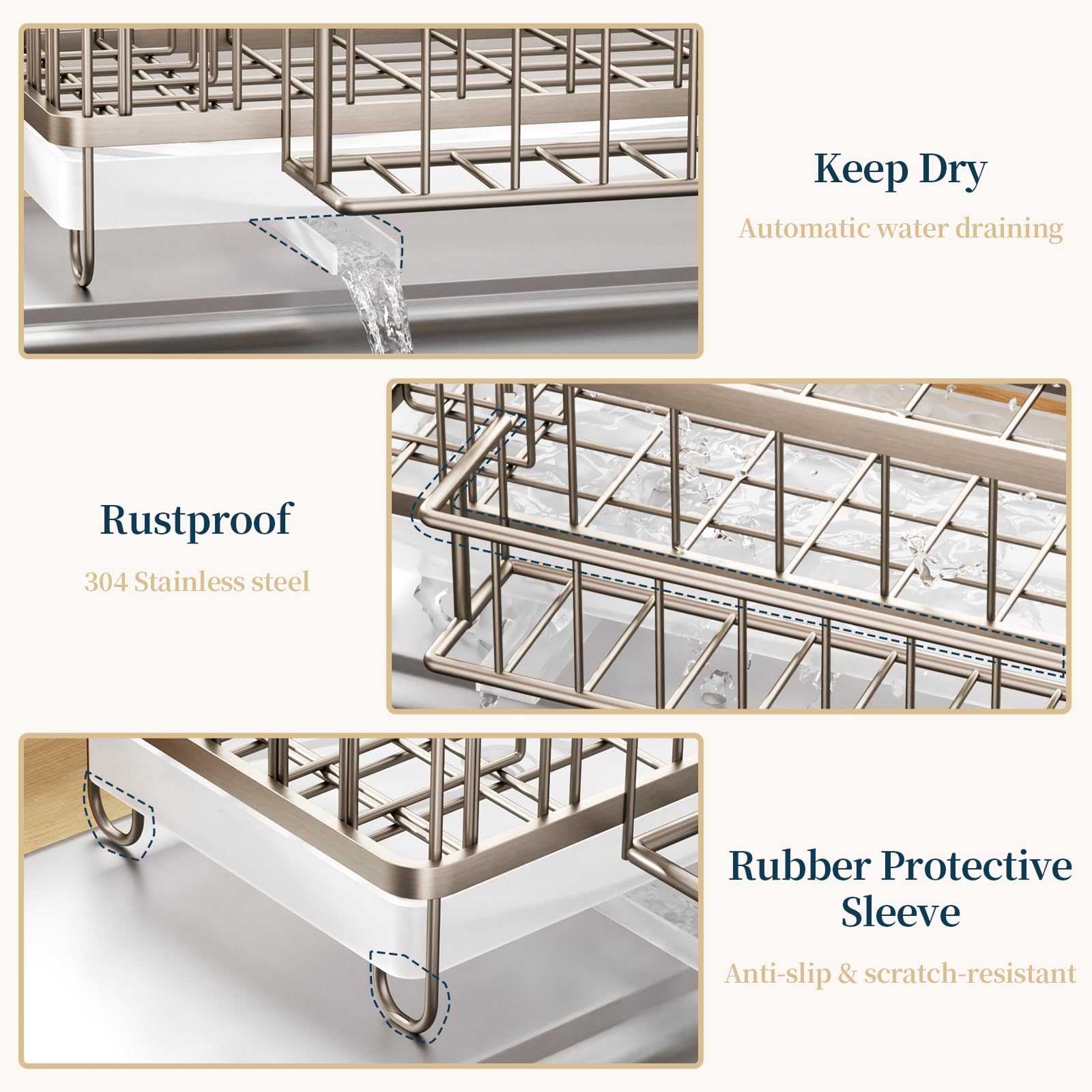 Consumest sponge-holder-removable-rack supports flexible rearrangement for larger items.