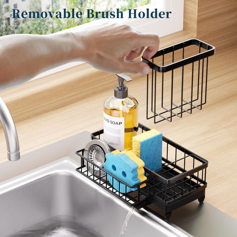 Consumest sponge holder with sturdy stainless steel build for longevity.