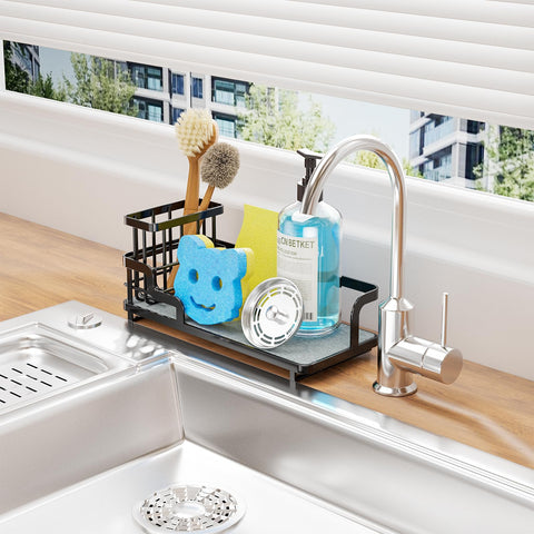 Consumest versatile countertop placement fits behind the sink or on the counter.