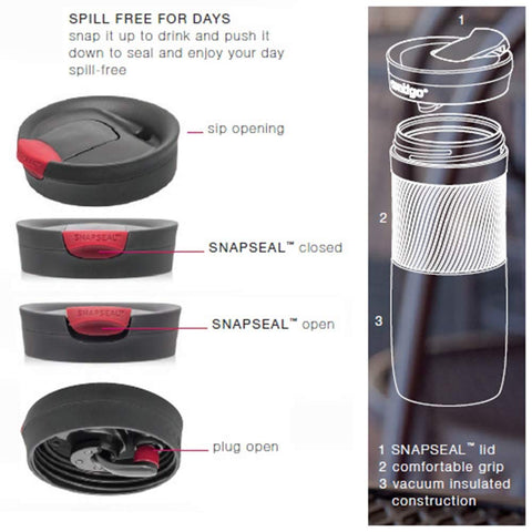 Contigo Byron SnapSeal lid dishwasher-safe; body is hand-wash.