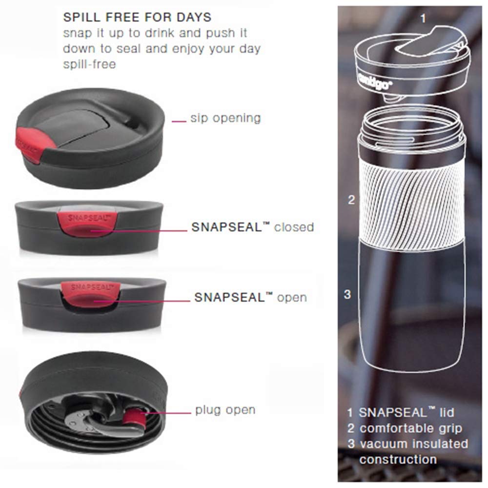 Contigo Byron Snapseal 470 ml capacity for longer coffee moments