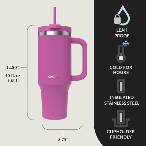 Contigo Streeterville 40oz with multi-use lid for straw or sip.