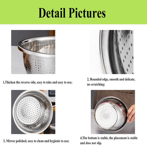 Close-up of Contiup perforations for fast draining without losing food.
