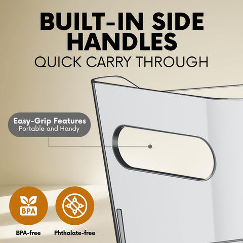 Control Kitchen BPA-free clear storage bin keeps cabinets tidy and safe