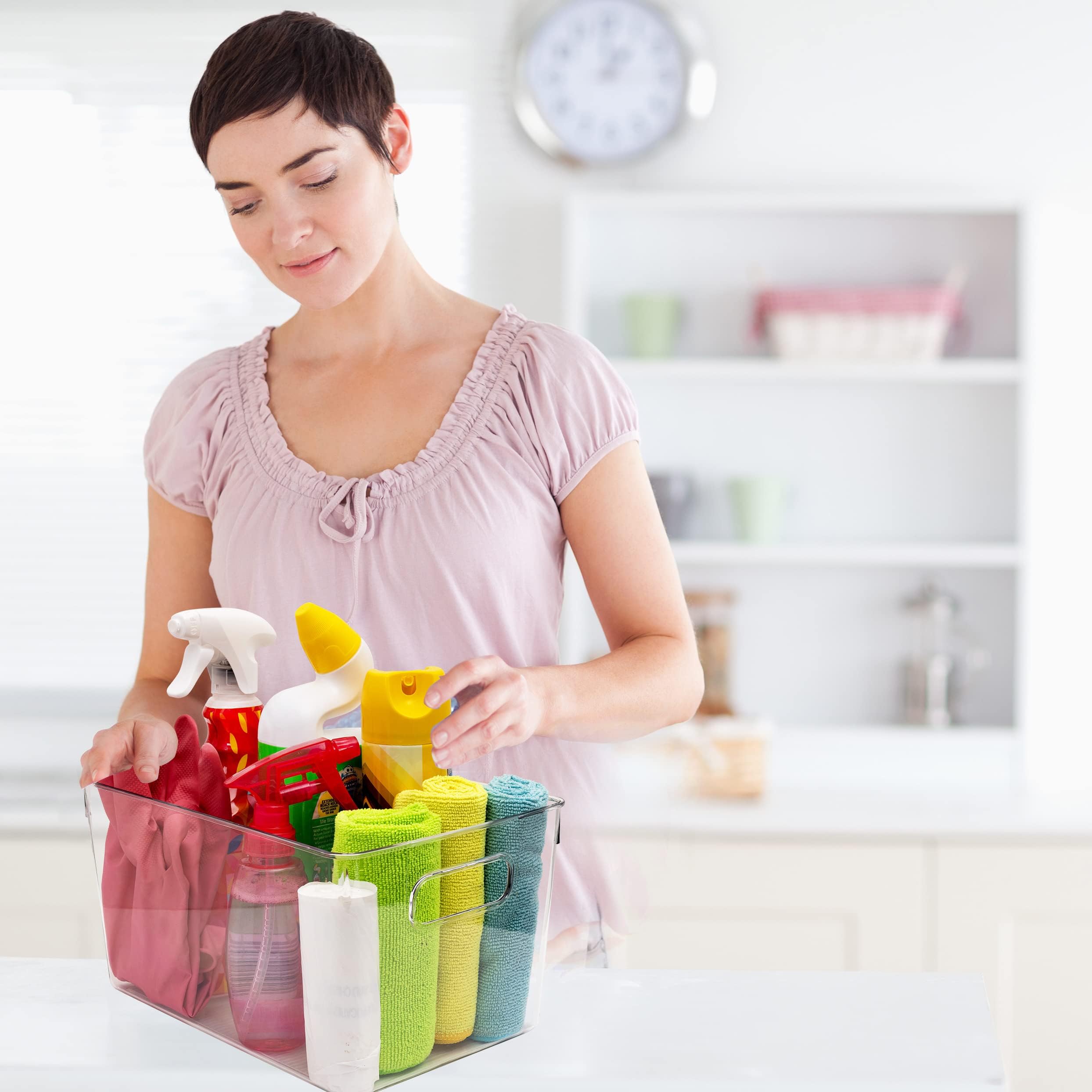 CONTROL KITCHEN clear bin as cabinet organizer for clutter-free shelves