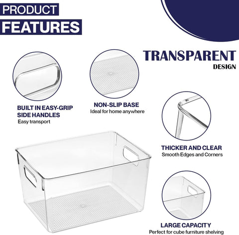 CONTROL KITCHEN clear bin for closet organization to locate items easily