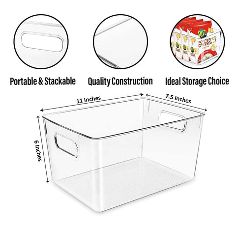 CONTROL KITCHEN large clear bin for pantry storage with stackable design