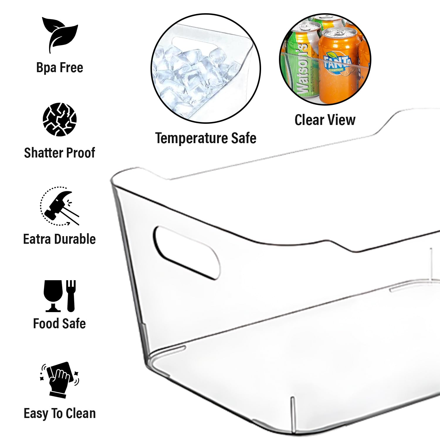 Control Kitchen clear bin for under-sink organization and easy cleaning