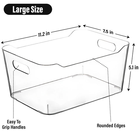 Control Kitchen large clear bin designed for fridge organization and clutter-free shelves