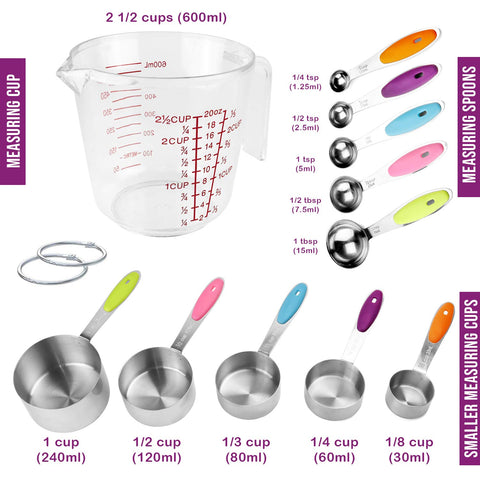 CONTROL KITCHEN measuring spoons with colored handles offer easy grip and precision.