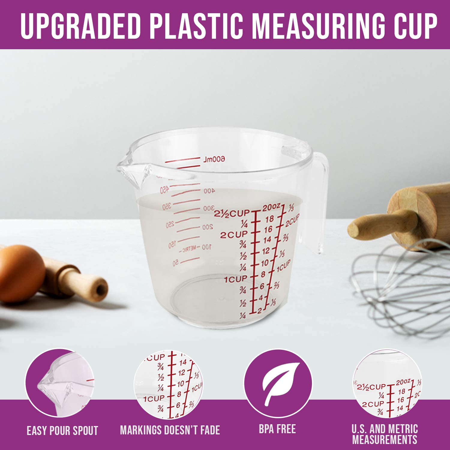 CONTROL KITCHEN stainless steel cups 18-8 304 finish adds durability and shine.