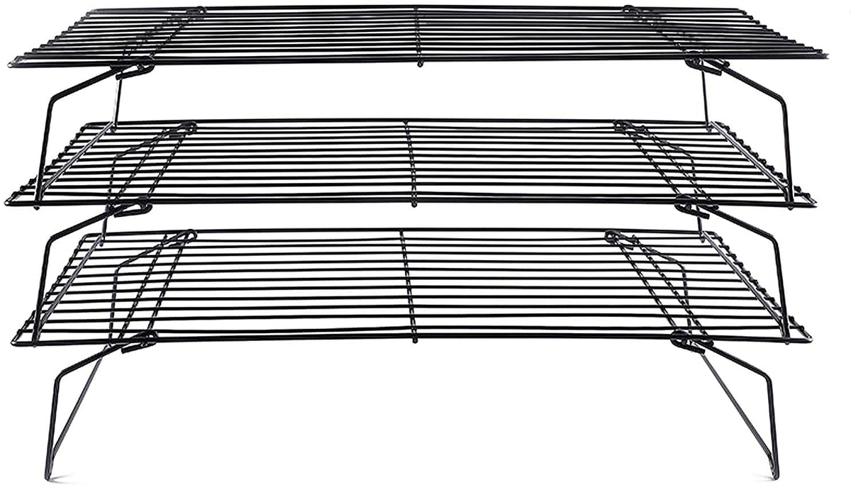 Coobbar 3-tier cooling rack shown stacked for space-saving cooling
