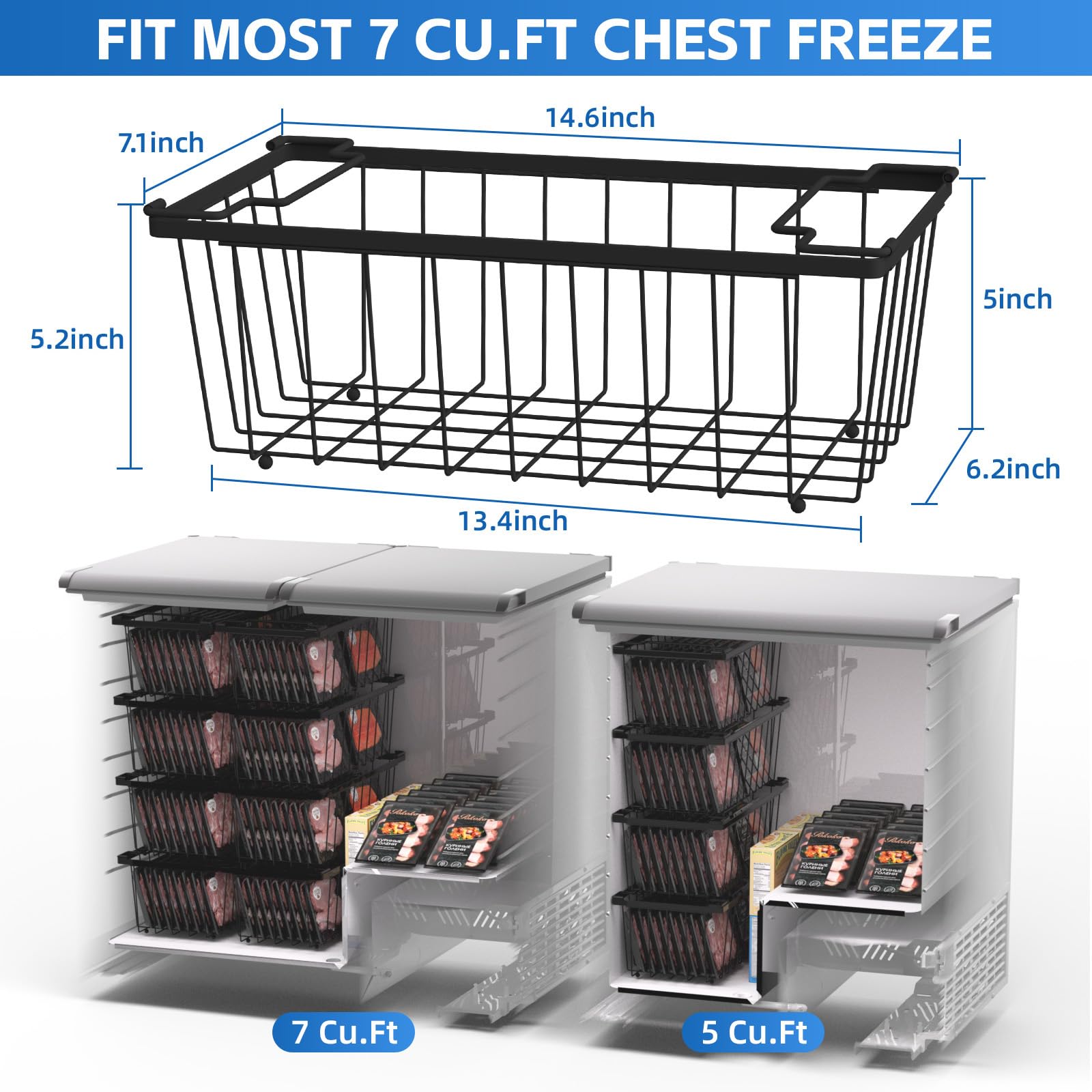 coobest freezer organizer with handles demonstrates stackable design for space saving