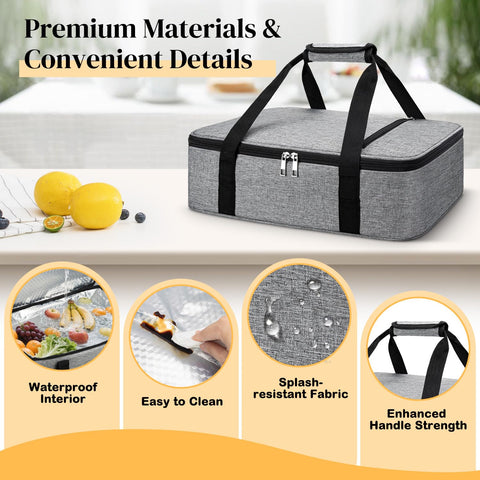 Coobiiya carrier expanded double layer provides extra space for full meals at gatherings.