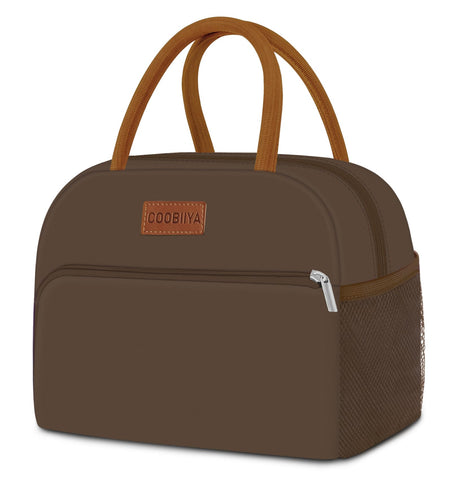 Coobiiya lunch bag front pocket keeps utensils and keys organized for workday prep.