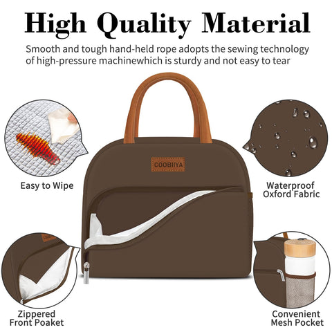 Coobiiya lunch bag insulated lining keeps temps stable for fresh meals.