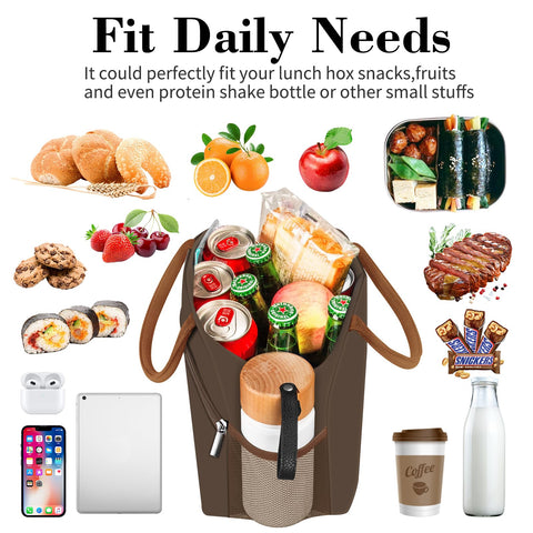 Coobiiya lunch bag large capacity fits meals, snacks, and drinks for busy days.