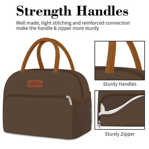 Coobiiya lunch bag multi-pocket design holds cutlery, napkins, and small essentials neatly.