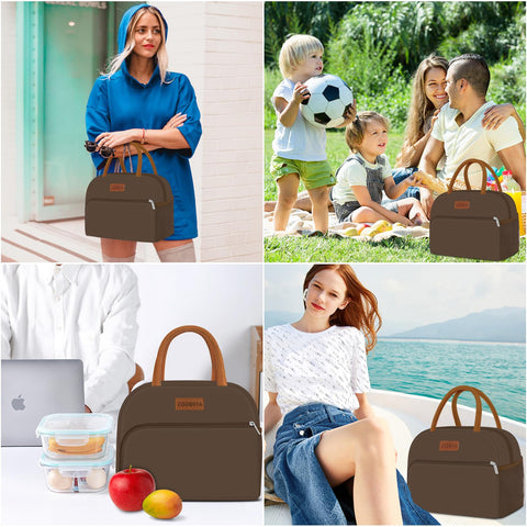 Coobiiya lunch bag side mesh pocket fits a bottle or umbrella.