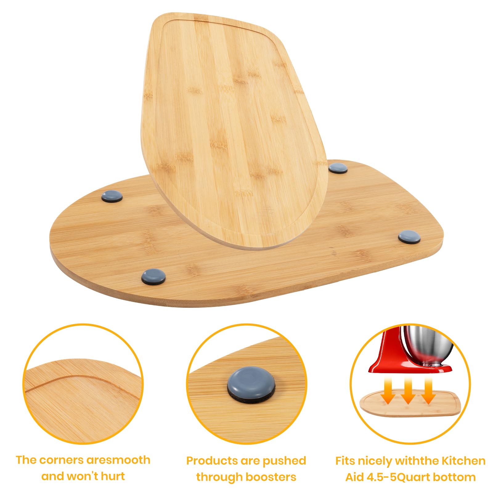 COOBL natural bamboo surface with burr-free finish safe for appliance placement and use.