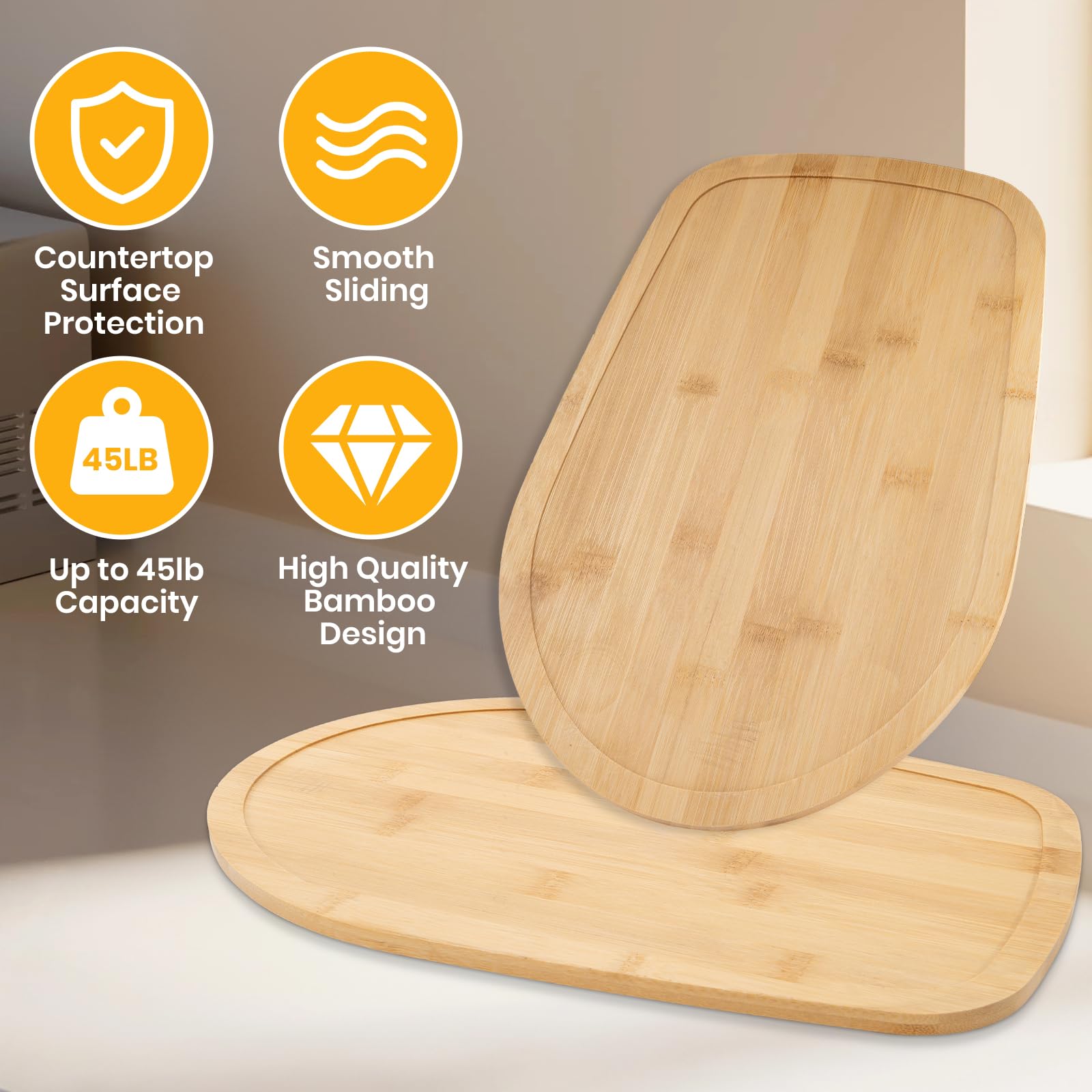 COOBL spacious mat measures 9.64 by 14.56 inches to fit blenders and compact stands.