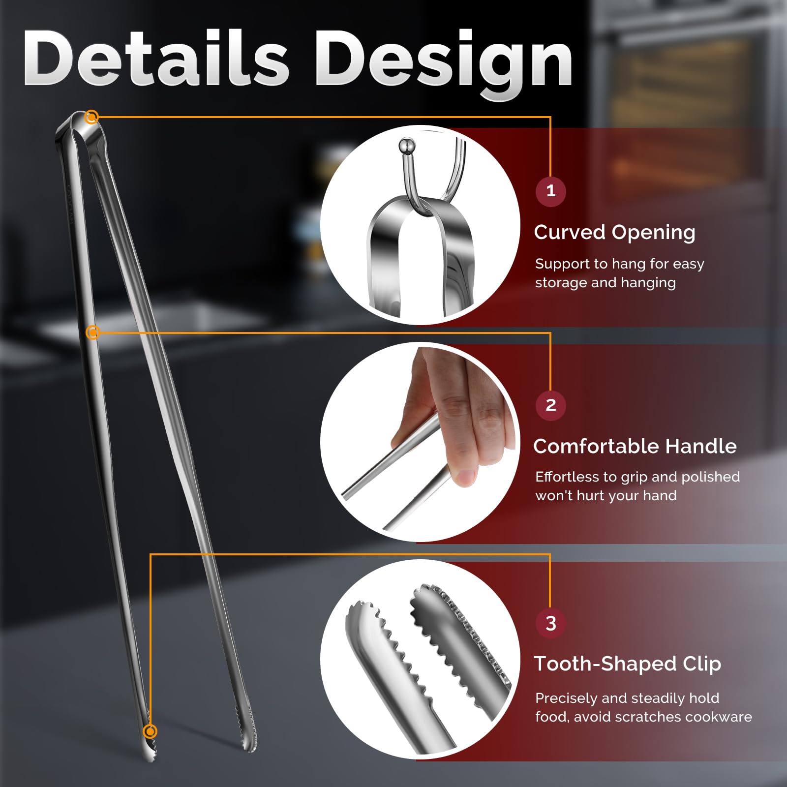 COOCLAN one-piece design tongs prevent leaks and simplify cleaning