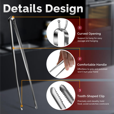 COOCLAN one-piece design tongs prevent leaks and simplify cleaning