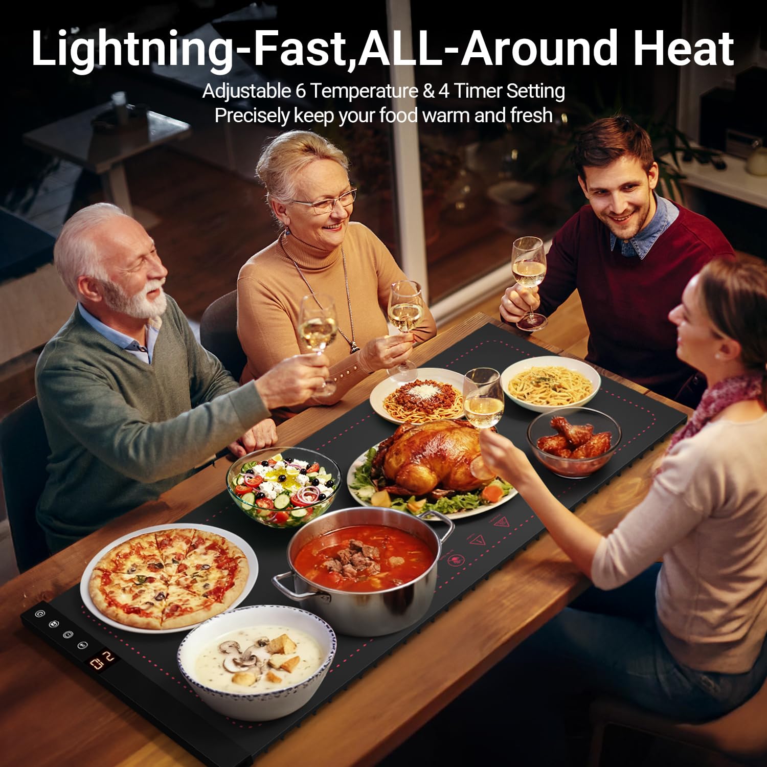 COODAM warming mat in black XXL for large gatherings.