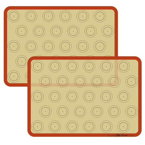 Cook Time macaron mat with 30 templates for even, uniform macarons