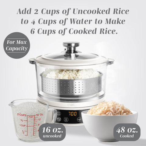 COOK WITH COLOR 3L keep-warm feature preserves texture after cooking