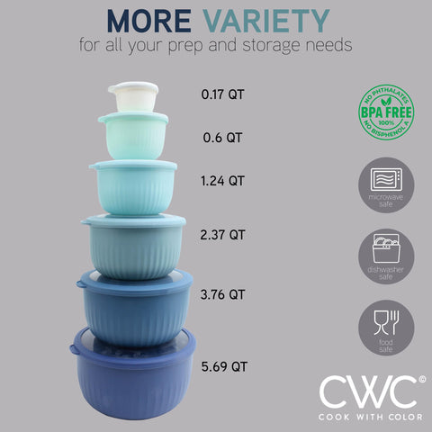 Cook With Color dishwasher safe bowls for easy cleanup.