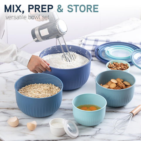 Cook With Color freezer safe bowls for meal storage.