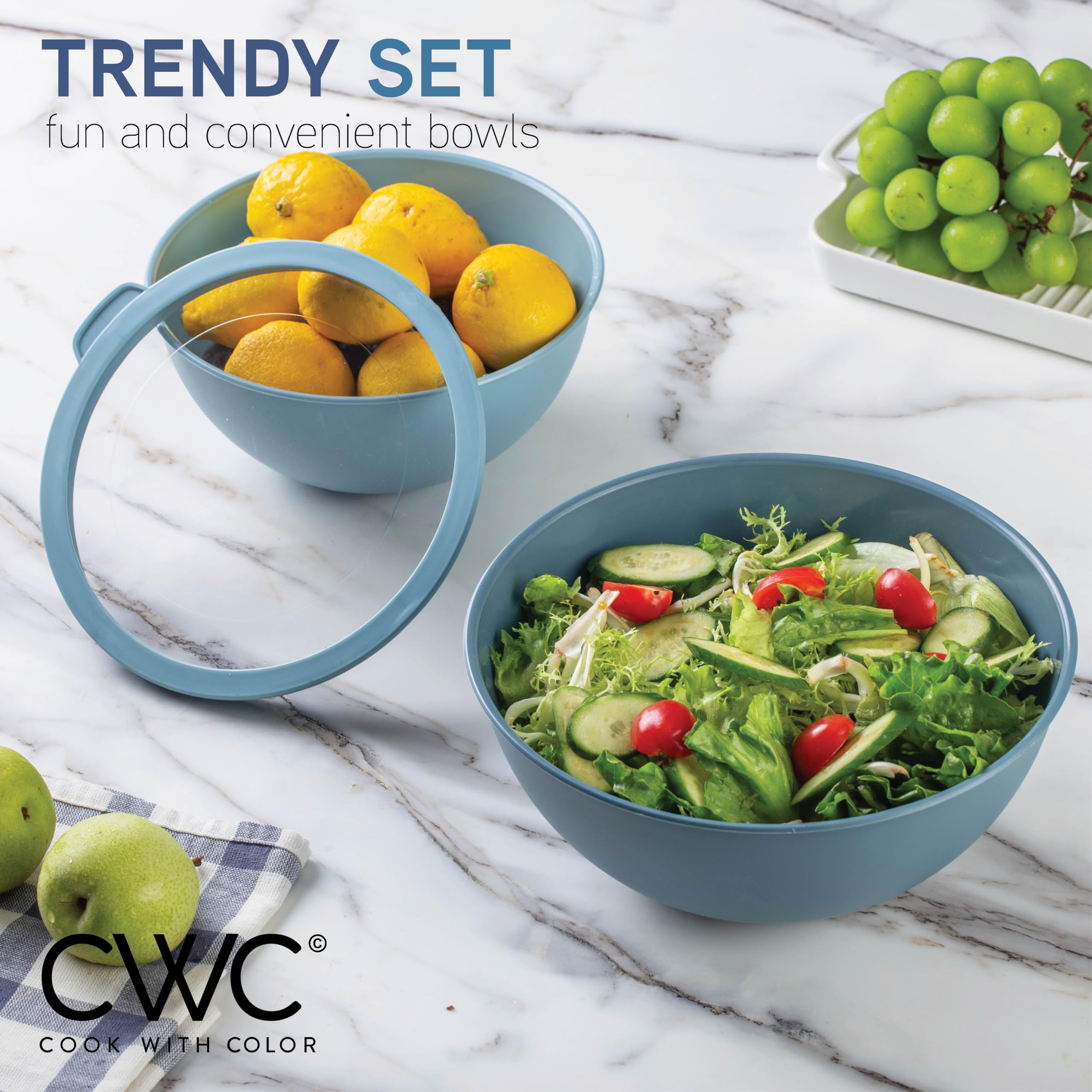 COOK WITH COLOR bowls are microwave and freezer safe for quick reheats and freezing.