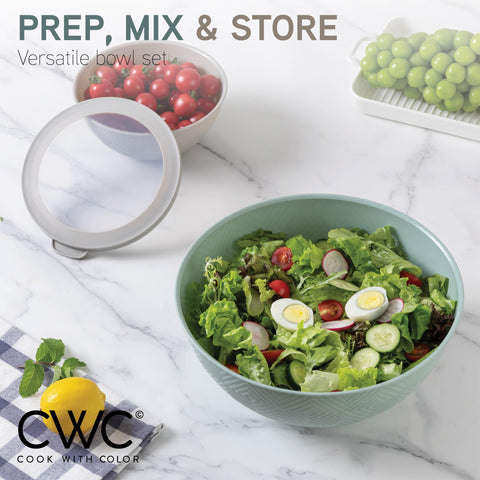 COOK WITH COLOR lids fit tight for fresh storage