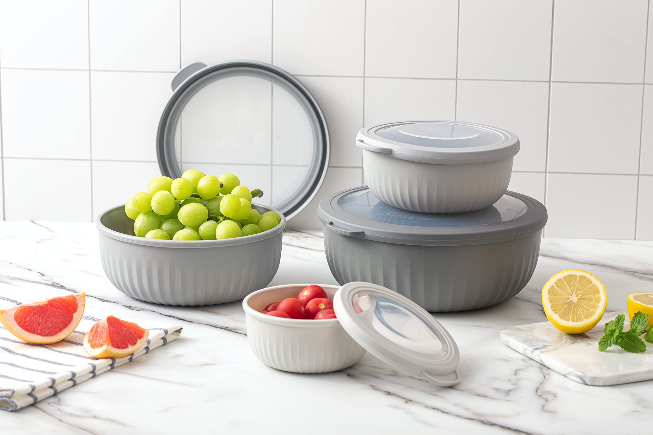 COOK WITH COLOR clear-top lids keep ingredients visible.