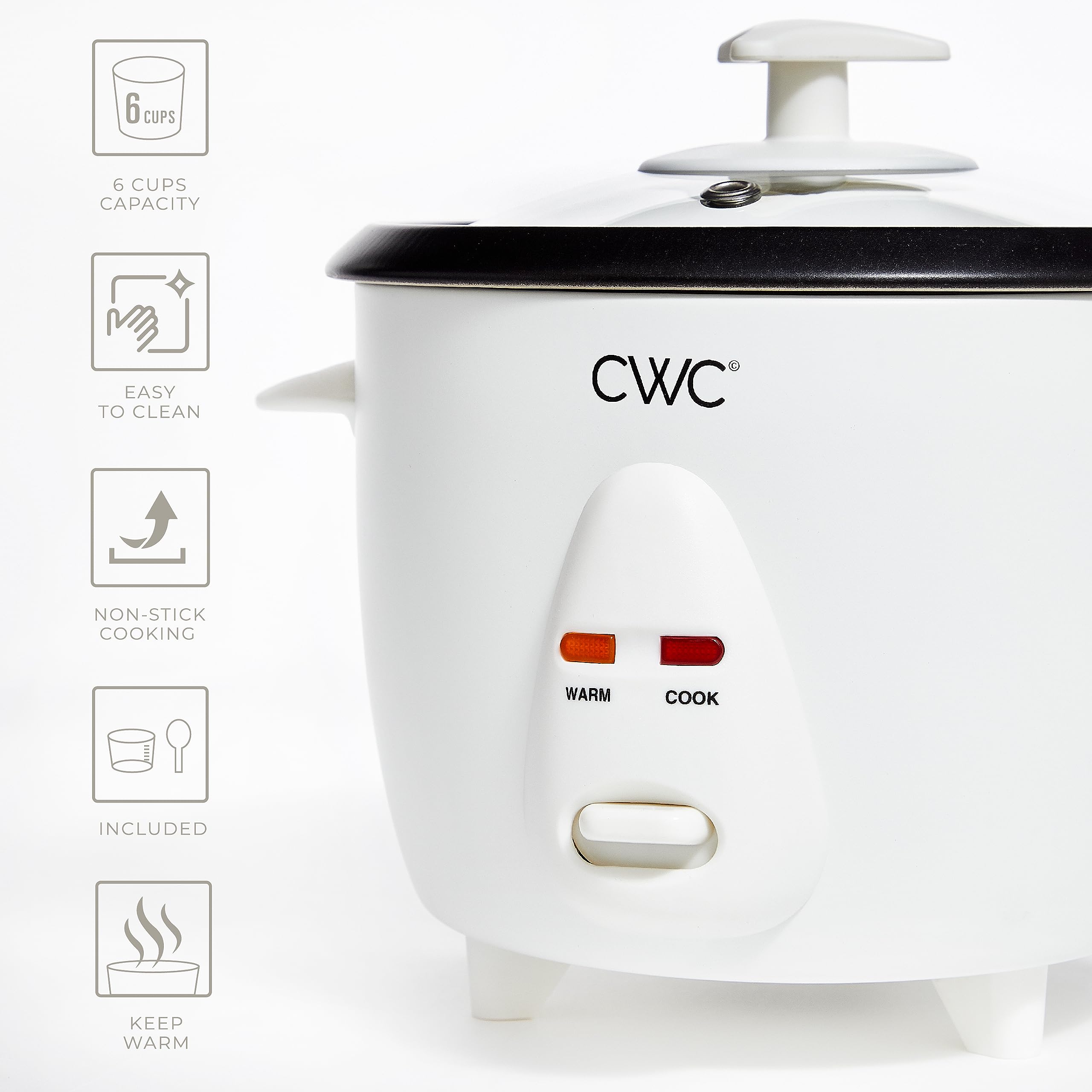 Cook With Color 6 Cup Rice Cooker control panel with user friendly settings.