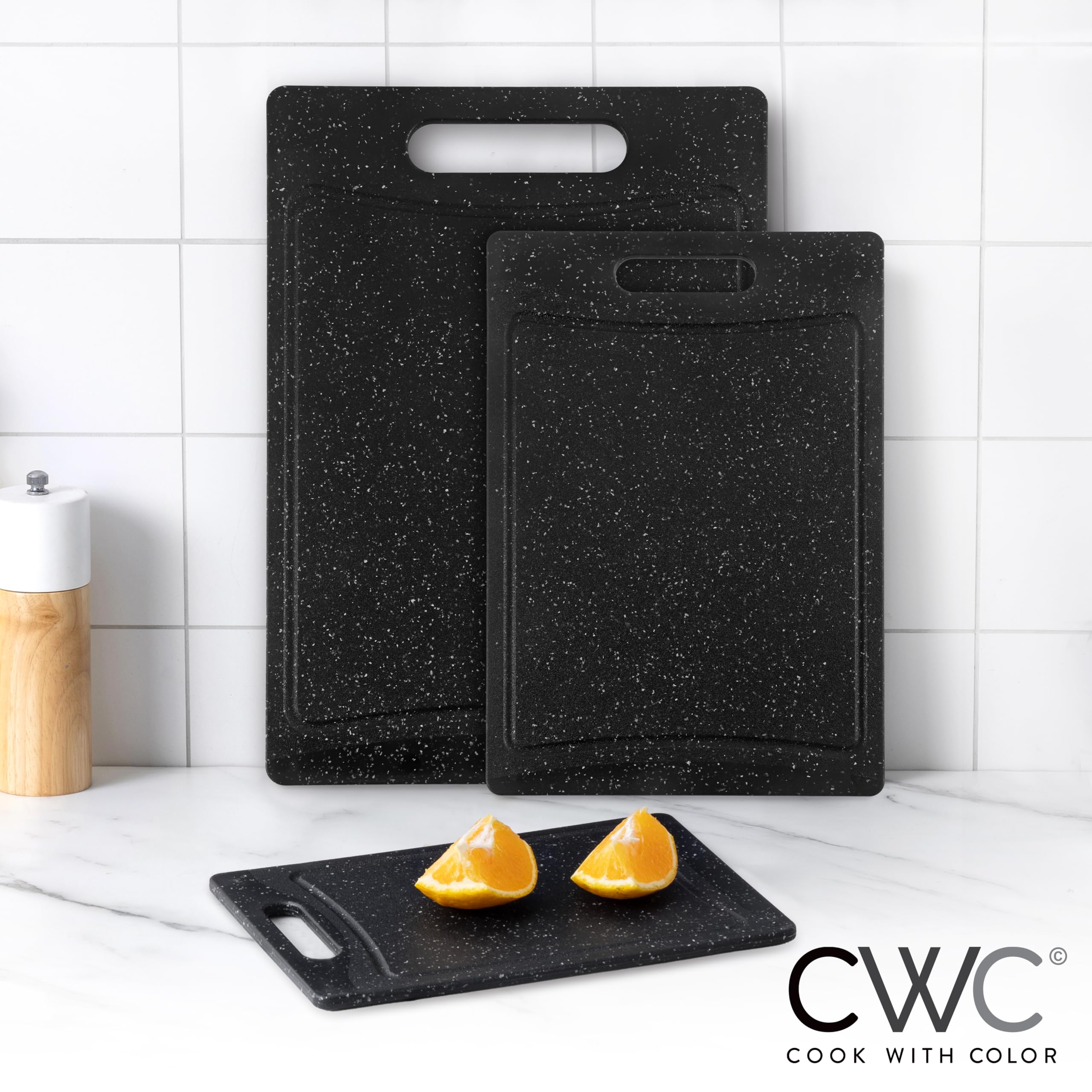 COOK WITH COLOR medium 12 inch board perfect for vegetables and fruit prep.